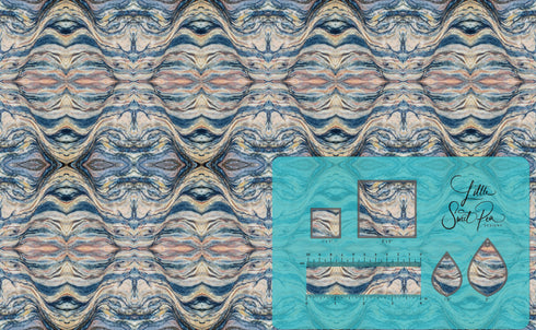 0129 - Abstract Blue Rock Formation (Vibrant)