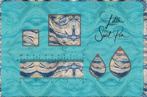 0129 - Abstract Blue Rock Formation (Vibrant)