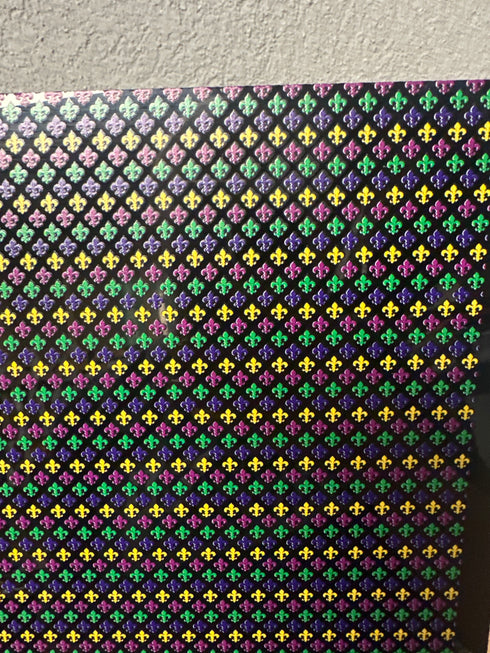 Scratch and Dent: 1/8” Mardi Gras Fleur- Black (Single Sided)