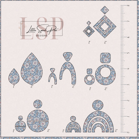 1137 - Just Peachy Daisies on Slate Blue