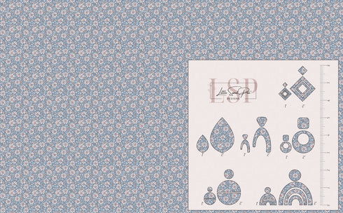 1137 - Just Peachy Daisies on Slate Blue