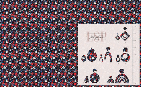 1154 - Red, White and Blue Flowers