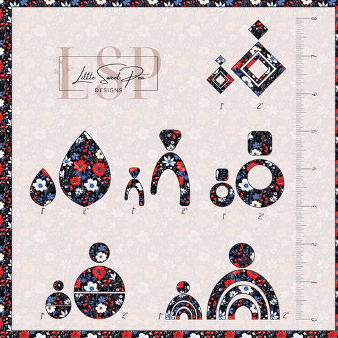 1154 - Red, White and Blue Flowers