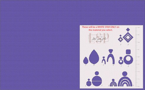 1155 - White Stars on MATERIAL OF YOUR CHOICE