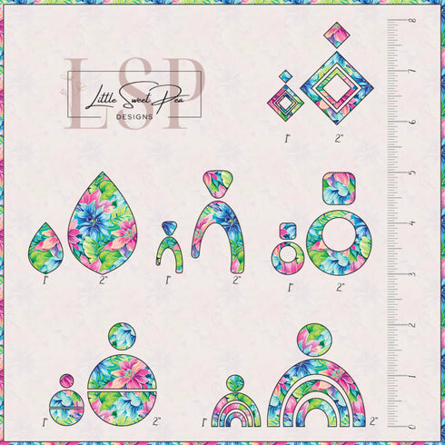 0217 - Tropical Blue and Pink Florals