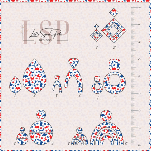 0256 - Red, White and Blue Daisies