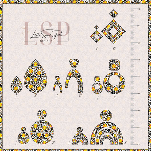 2595 - Split Softball and Baseball Earring Bundle Combo