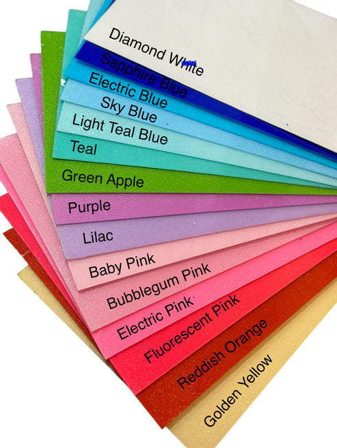 Scratch and Dent: 2mm - Single Sided Glitter - Multiple Colors