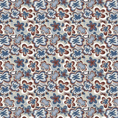 3141 - Abstract Blue Flowers