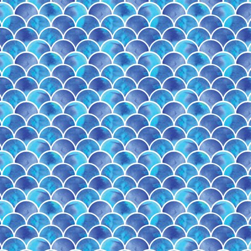 3143 - Watercolor Mermaid Scales