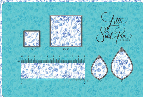 3148 - Blue and White Danty Flowers