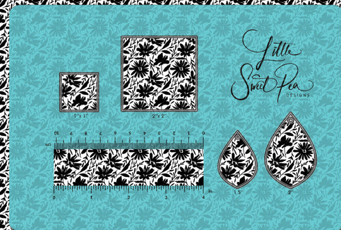 3165 - Black and White Wildflowers