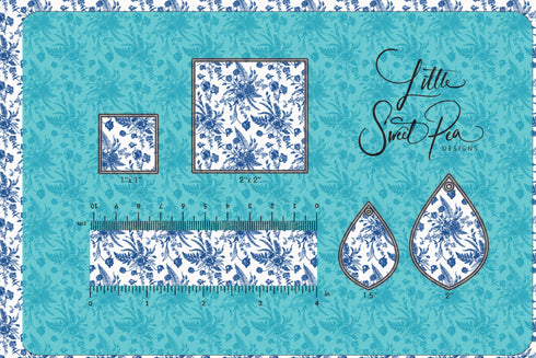 3166 - Blue and White Simple Flowers