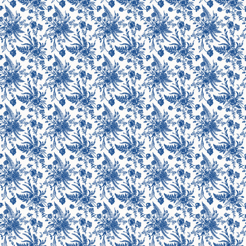 3166 - Blue and White Simple Flowers