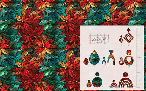 0358 - Poinsettia Stainglass