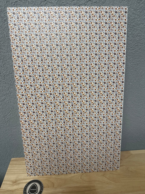 Scratch and Dent:Footballs and Flowers on White - Single Sided