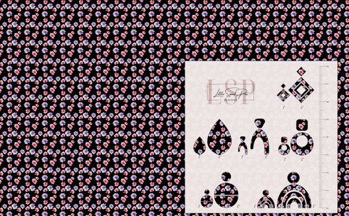 4041 - Purple and Pink Pressed Flowers