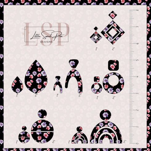 4041 - Purple and Pink Pressed Flowers