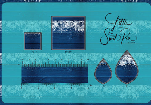 4049 - Repeating Pattern of Blue Wood with Snowflakes