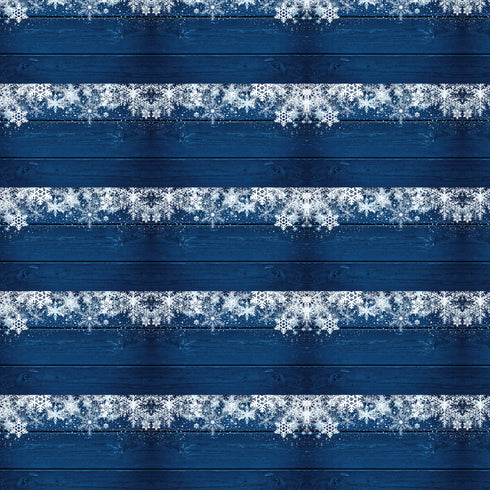 4049 - Repeating Pattern of Blue Wood with Snowflakes