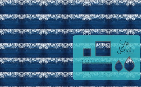 4049 - Repeating Pattern of Blue Wood with Snowflakes