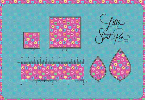 4077 - Tiny Candy Hearts with Pink Background