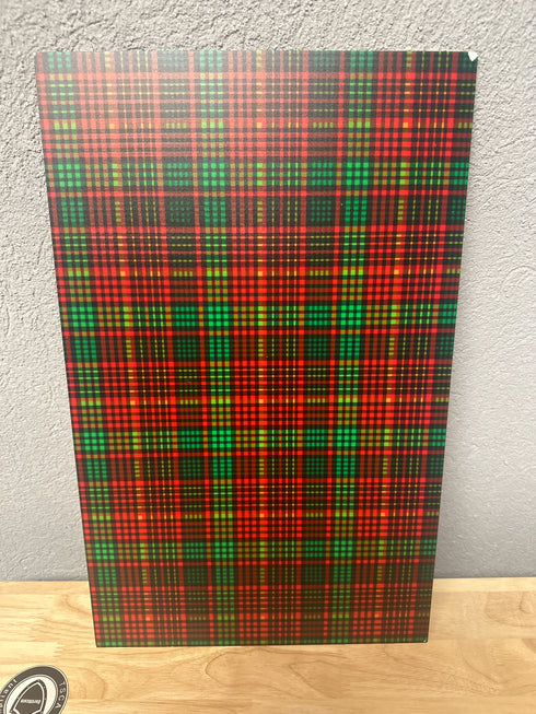 Scratch and Dent: 1/8” Plaid on White Gloss - Double Sided