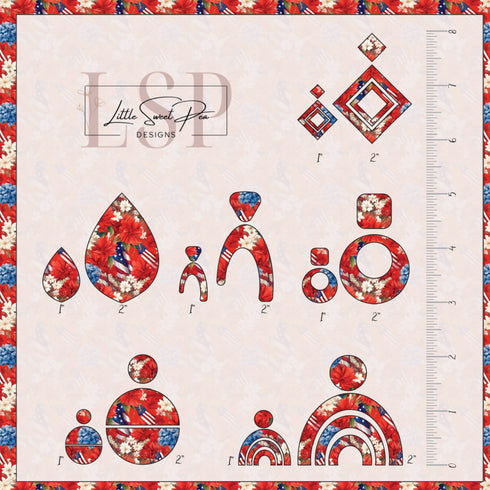 0062 - Patriotic Floral Combo Board.