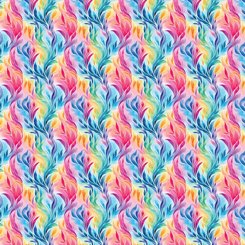 0073 - Rainbow Abstract Feathers