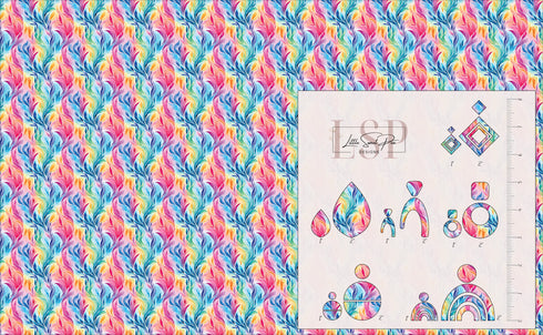 0073 - Rainbow Abstract Feathers