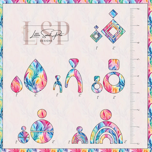 0073 - Rainbow Abstract Feathers