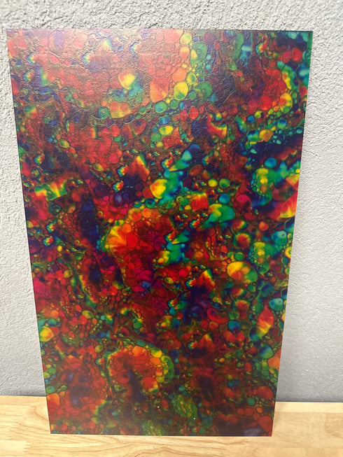 Scratch and Dent: 1/8” Rainbow Bubble Abstract - - Clear