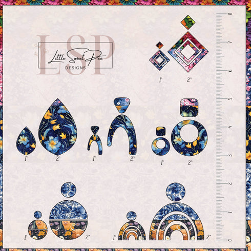 0080 - Floral Medley (1.95" Earring Set)