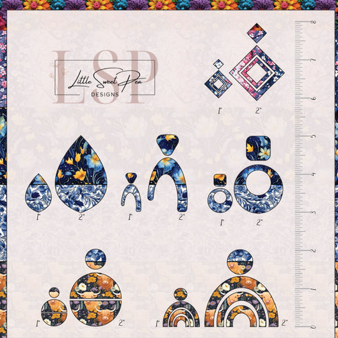 0080 - Floral Medley (1.95" Earring Set)