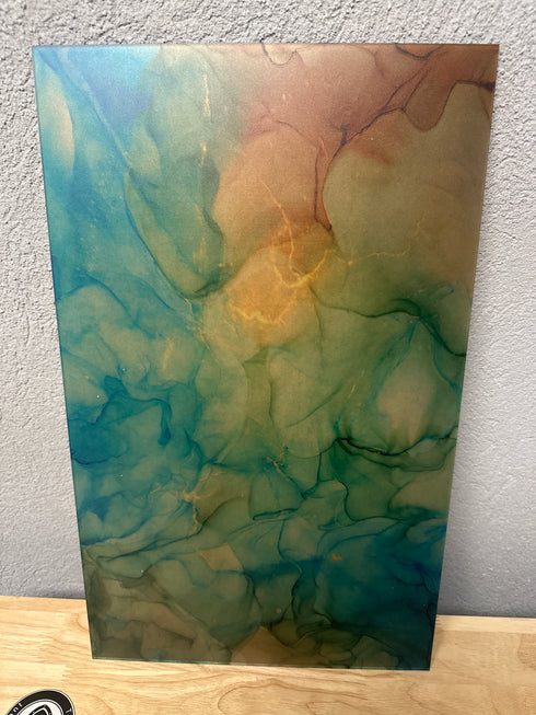 Scratch and Dent: 1/8” Green/Blue Abstract - - Clear