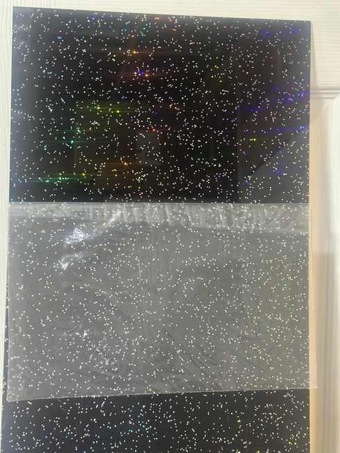 Black Chunky Glitter (Holographic) - 1/8" Acrylic Sheet