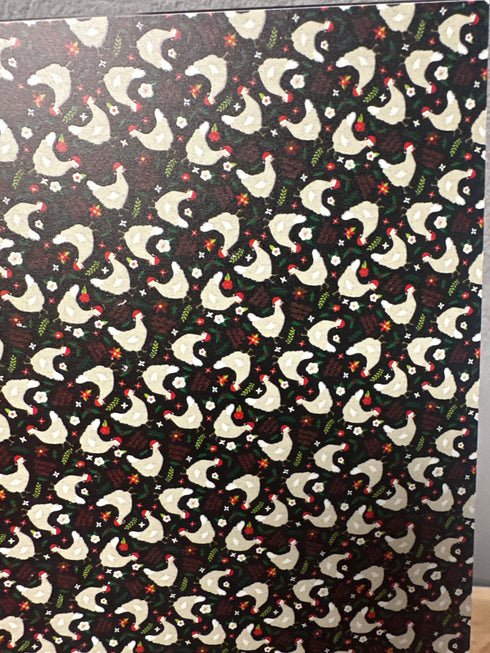 Scratch and Dent: 1/8” Merry Clucking Chickens - Black