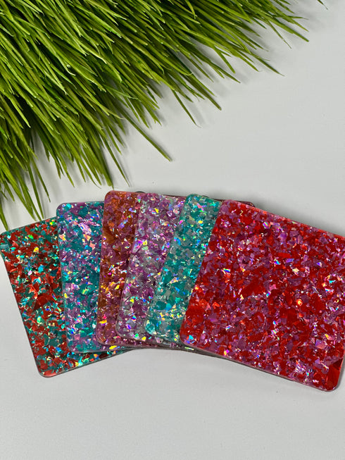 Teal Me A Secret Flakes - 1/8" Acrylic Sheet