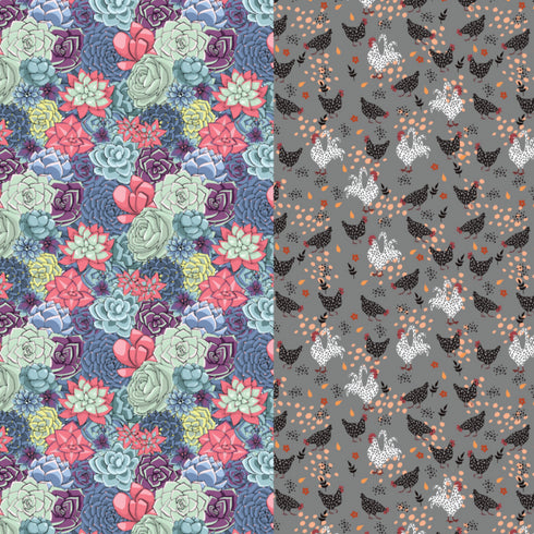 2590 - Chickens and Succulent Combo Board