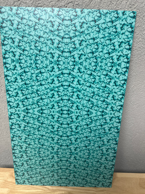 Scratch and Dent: 1/8” Teal Abstract - - Clear (White Added)