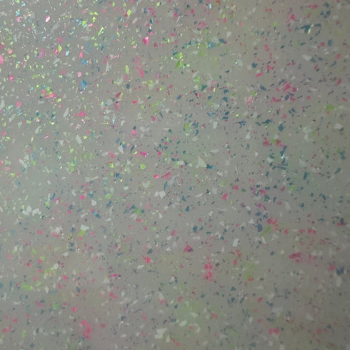 Neon Flakes - 1/8" Clear Cast Acrylic Sheet