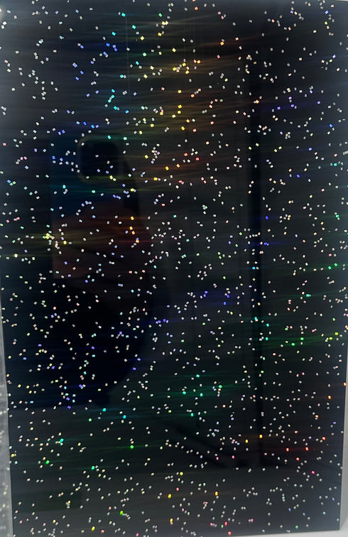 Black Chunky Glitter (Holographic) - 1/8" Acrylic Sheet