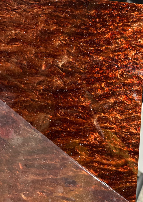 Dark Copper Glitter Ripple - 1/8" Acrylic Sheet