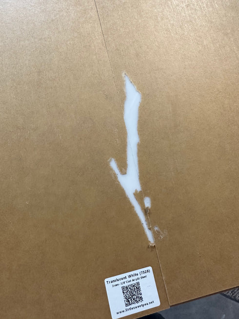 Scratch and Dent: White Acrylic (7328) - 1/8" Cast Acrylic 12x19