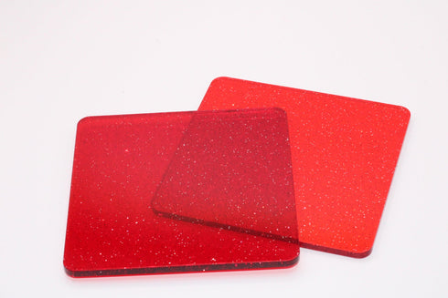 Scratch and Dent: A Little Glitter Red Tint - 1/8" Acrylic Sheet
