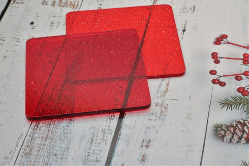 Scratch and Dent: A Little Glitter Red Tint - 1/8" Acrylic Sheet