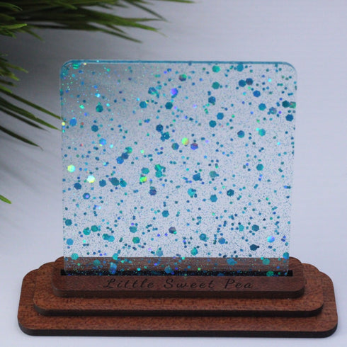Chunky Disco Diva Cyan Glitter - 1/8" Acrylic Sheet