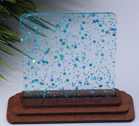 Chunky Disco Diva Cyan Glitter - 1/8" Acrylic Sheet