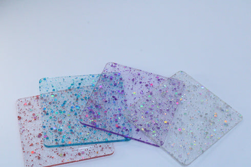 Chunky Disco Diva Cyan Glitter - 1/8" Acrylic Sheet