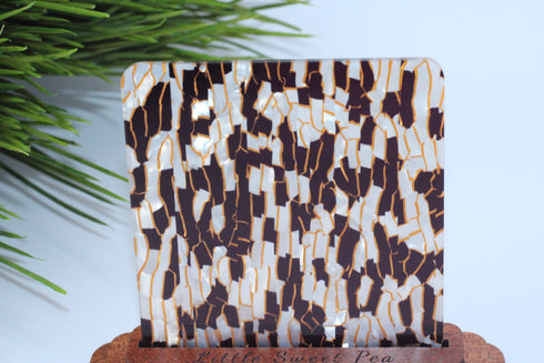 Pearl, Black and Gold Maze - 1/8" Celluloid Acrylic Sheet